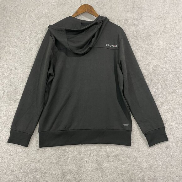 NEW Spyder Active Mens Black Full-Zip Hoodie With Logo Medium-H1102 - Picture 2 of 8